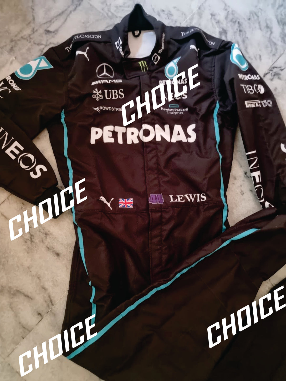 Mercedes Hamilton F1 Printed Suit 2022