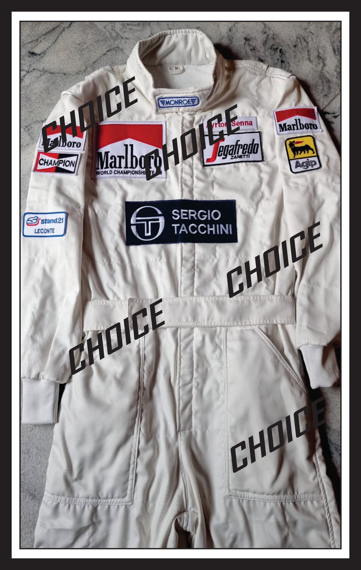 Ayrton Senna Embroidered Patches Suit 1984